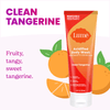 Lume clean tangerine body wash over 4 tangerines and the text: Clean tangerine, fruity, tangy, sweet tangerine