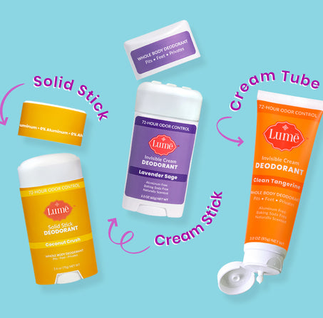 Lume is clinically proven to control odor for 72 hours