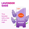 Lume lavender sage cream deodorant on purple flowers and the text: Lavender sage, true lavender with a hint of clary sage