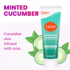 Green Lume cream deodorant tube over cucumbers and mint and the text: Cucumber aloe infused with mint