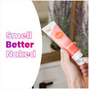 Pink and white Lume peony rose scented cream deodorant tube and text that says: Smell better naked