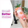 Pink and orange Lume peony rose scented deodorant stick and text that says: Smell better naked