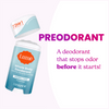 Open Lume soft powder scented cream deodorant and the text: Pre odorant, a deodorant that stops odors before they start